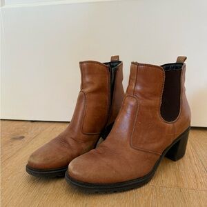 Brown Leather Ankle Booties